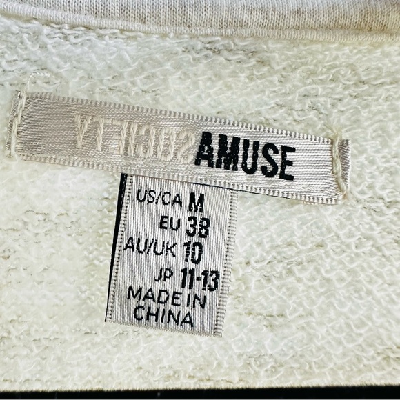 NWT Amuse Society Sz M Cream Out of Office Long Sleeve Knit Pullover Sweater - Picture 5 of 8